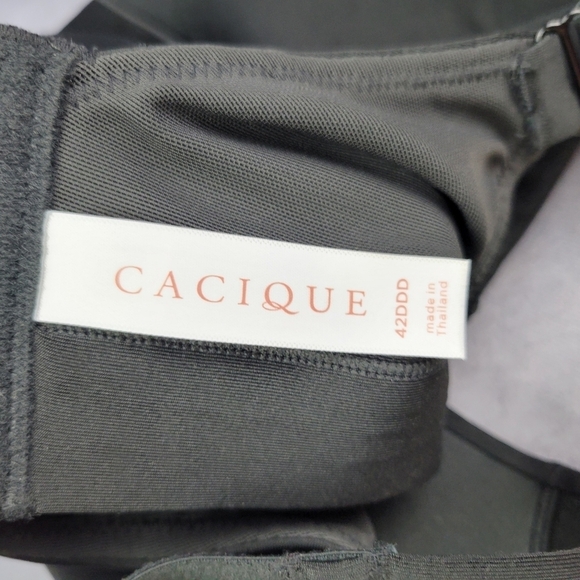 Cacique Lightly‎ Lined No Wire  Black Bra size 42DDD - Picture 8 of 10